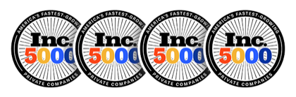 Inc 5000 badges, four consecutive years