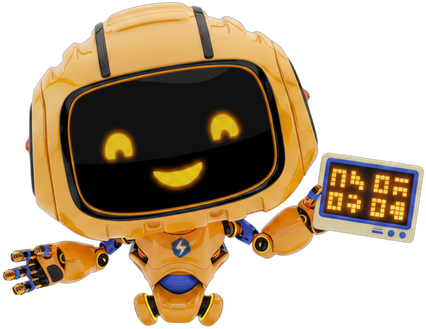 Bob the BotBuilder holding a glowing scoreboard
